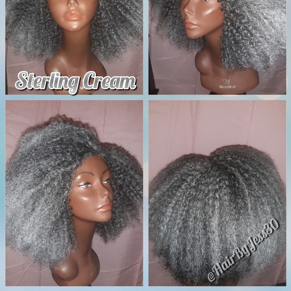 SOLD! Silver Gray & Dark Brown Synthetic Lace Wig - Picture 2 of 4